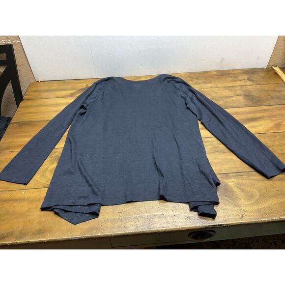 J Jill Love Linen 100% Linen Cardigan Sweater Size Large Blue Open Front - Picture 10 of 10